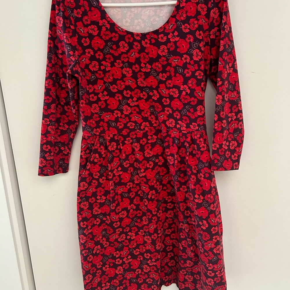 Lands End size small 3/4 sleeve a line dress